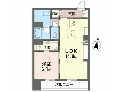 LUANA KAMISUGI(1LDK/2階)の間取り写真