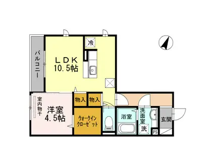 SUNNYS(1LDK/3階)の間取り写真