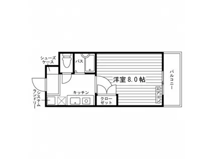 KS HOUSE(1K/1階)の間取り写真