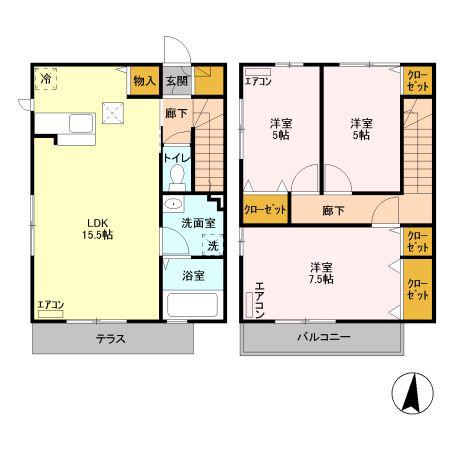 グレースファンタジア I(3LDK/1階)の間取り写真
