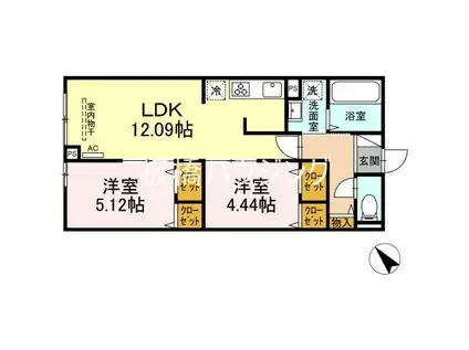 セレスティア西台A(2LDK/1階)の間取り写真