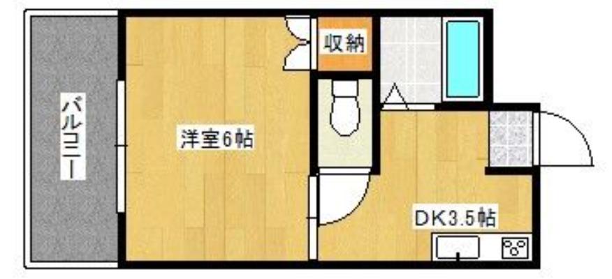 コーポアセッツ38(1DK/2階)の間取り写真