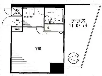 ライオンズマンション大山金井町(1K/1階)の間取り写真