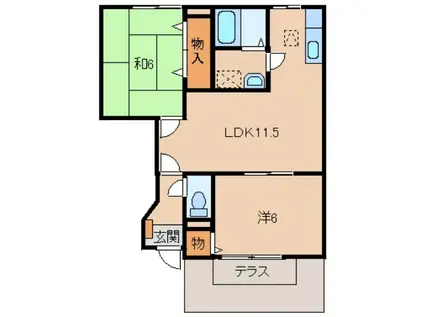 プロスペリテT(2LDK/1階)の間取り写真