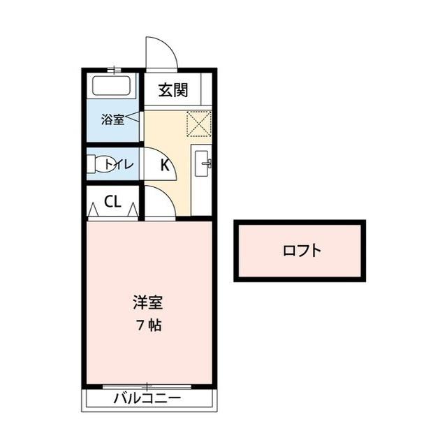 プラザ・ドゥ・ロゴス(1K/2階)の間取り写真
