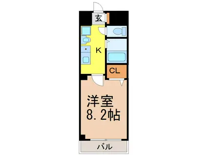 ST.ラール(1K/4階)の間取り写真