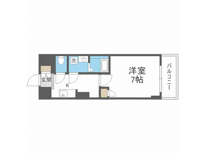 グランカーサ天王寺イースト(1K/9階)の間取り写真