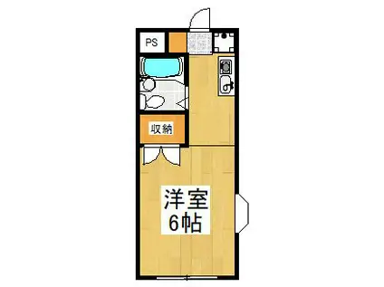 エステートアイ(1K/1階)の間取り写真