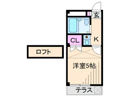 ジュエル綱島(1K/2階)の間取り写真