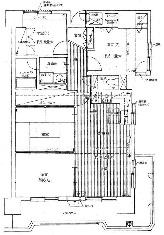 ライオンズマンション番町(4LDK/2階)の間取り写真