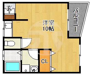 センチュリー21神之山(ワンルーム/4階)の間取り写真