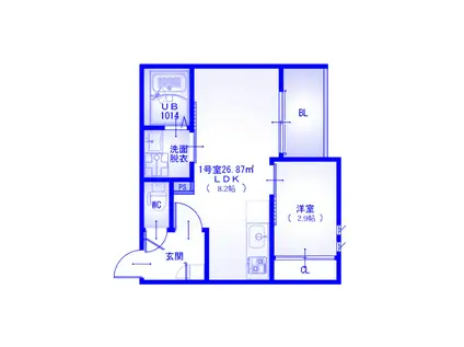 REGALEST S 大和田(1LDK/2階)の間取り写真