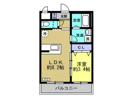アビィターレ大石(1LDK/2階)の間取り写真