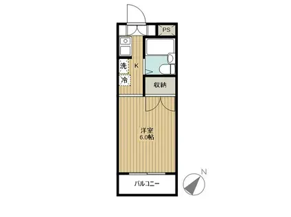 ペアヒルズ大和田(ワンルーム/2階)の間取り写真