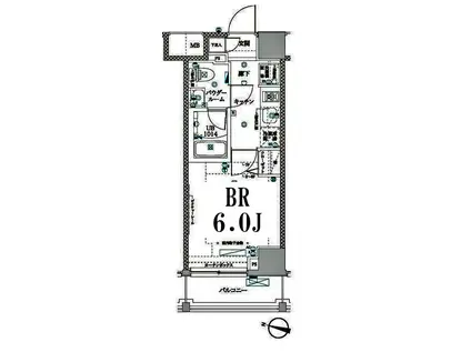 LA DOUCEUR吉野町(1K/4階)の間取り写真