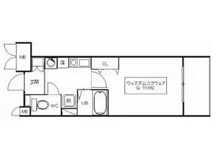 ウィズダムスクウェア(1K/10階)の間取り写真