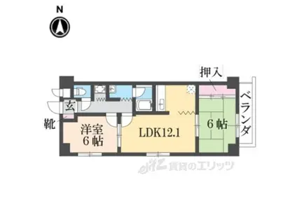 レジデンス鳥羽(2LDK/7階)の間取り写真