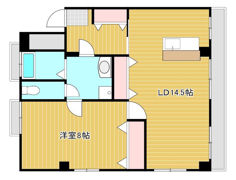 日東ハイツ(1LDK/3階)の間取り写真