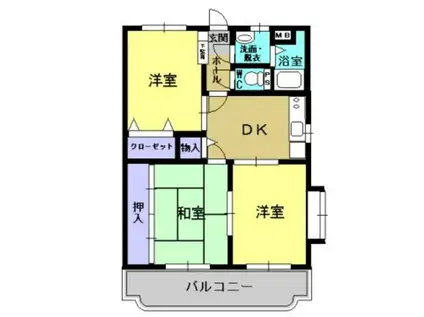 ドゥーズ松ノ木(3DK/3階)の間取り写真