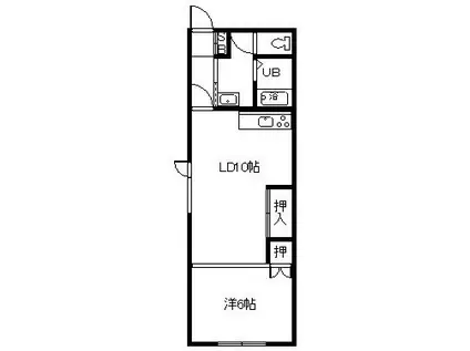 イブローゼ(1LDK/2階)の間取り写真