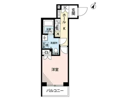 プレール・ドゥーク中野富士見町II(1K/2階)の間取り写真