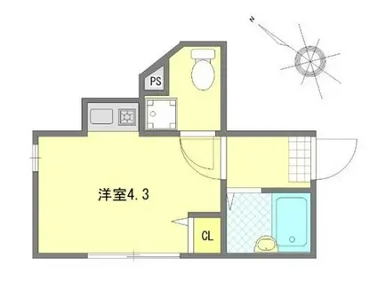 WELLBEING青砥II(ワンルーム/1階)の間取り写真