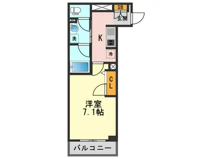 AMAZING RESIDENCE(1K/2階)の間取り写真