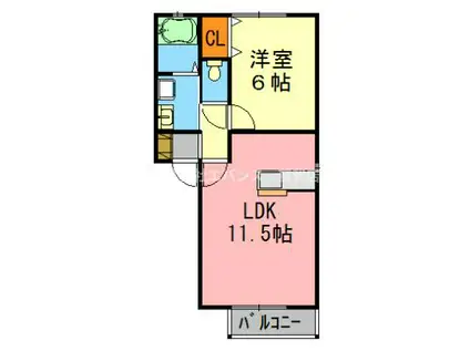 フィネスSOGA(1LDK/2階)の間取り写真