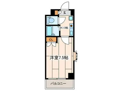 ABITARE海老名(1K/2階)の間取り写真