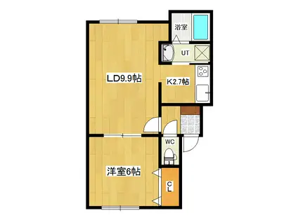 リバティ常盤(1LDK/1階)の間取り写真