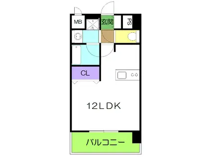 レ・メニュアール薊野(ワンルーム/3階)の間取り写真