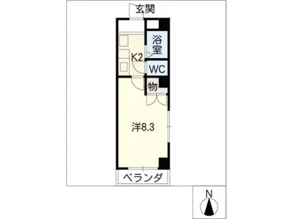 アベニュー諏訪(1K/2階)の間取り写真