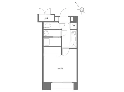 アイビーテラス(1K/1階)の間取り写真