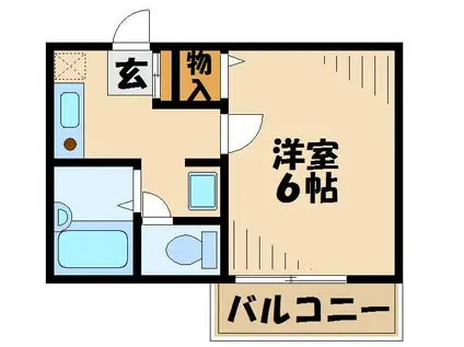 ジュネスI(1K/2階)の間取り写真