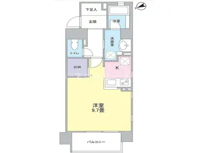 DREAM ATLAS 樹心(1K/6階)の間取り写真