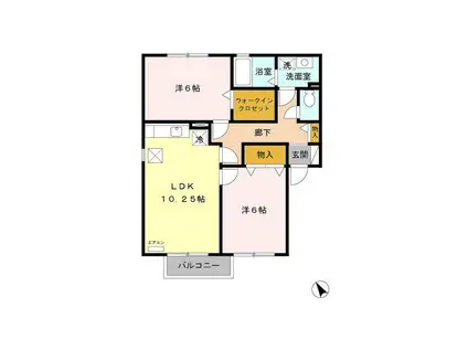 フローレス・リーベ(2LDK/2階)の間取り写真