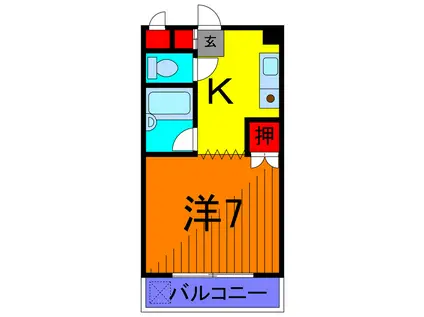 サンバレー富士(1K/3階)の間取り写真