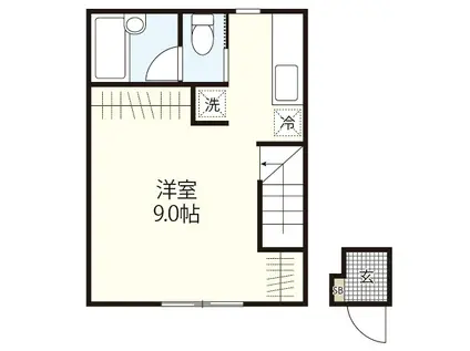 アロベスタ串戸(ワンルーム/2階)の間取り写真