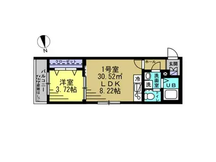 セレーノ(1LDK/2階)の間取り写真