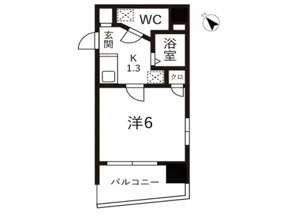 デイジーコート日本橋浜町(1K/2階)の間取り写真