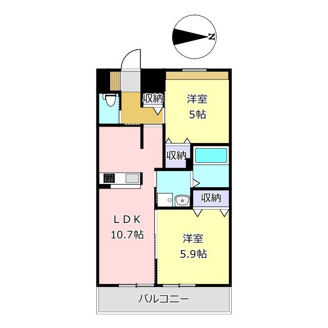 MAISON LUMIERE(2LDK/1階)の間取り写真
