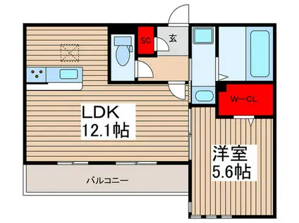 川口市戸塚3丁目 PJ(1LDK/1階)の間取り写真