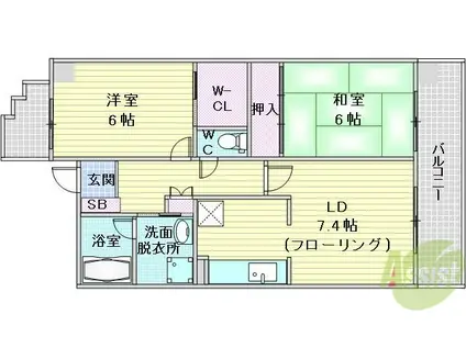 メゾン・フェリーチェ(2LDK/4階)の間取り写真