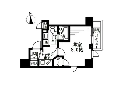 プライマル上野イースト(1K/4階)の間取り写真