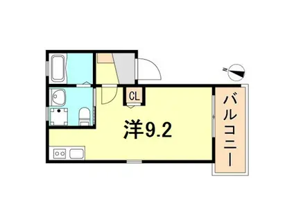 エクソニアファイブ(ワンルーム/2階)の間取り写真