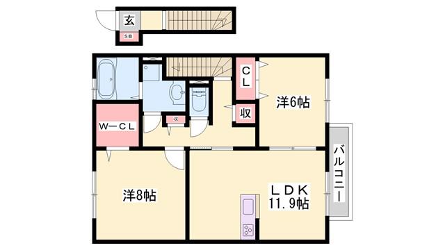 セジュール小川(2LDK/2階)の間取り写真