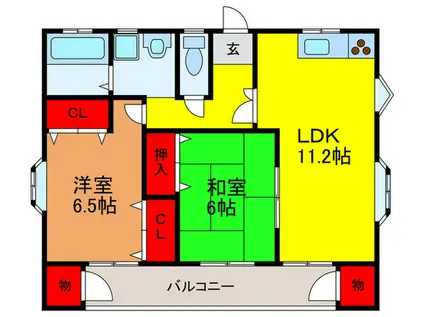 ハイツNAKAMURA(2LDK/1階)の間取り写真