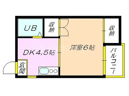 ウィングJM(1DK/2階)の間取り写真