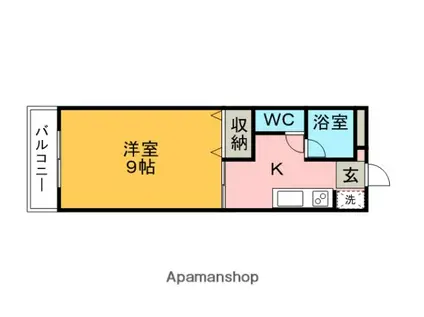 ペイサージュ28B(1K/2階)の間取り写真