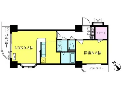 大須賀第二レジデンス(1SLDK/5階)の間取り写真